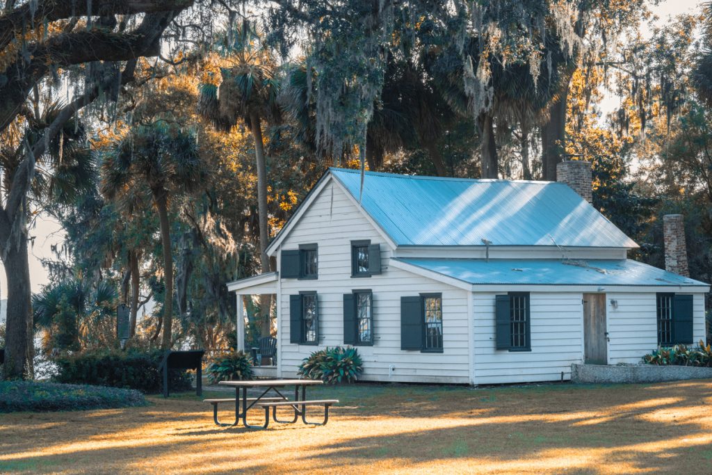 Bluffton, South Carolina - 2023-10-05 - Nestled beneath ancient oaks and draped in Spanish moss, the Garvin-Garvey House stands as a testament to Bluffton's rich history, offering a glimpse into the past amidst the tranquil South Carolina landscape.